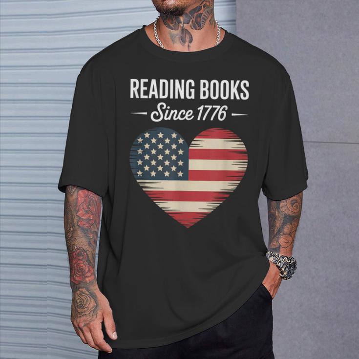 Reading Books Since 1776 American Reading Pride T-Shirt Gifts for Him