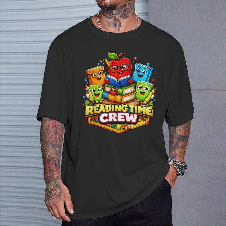 Reading Crew Teacher Literacy Classroom Book T-Shirt Gifts for Him