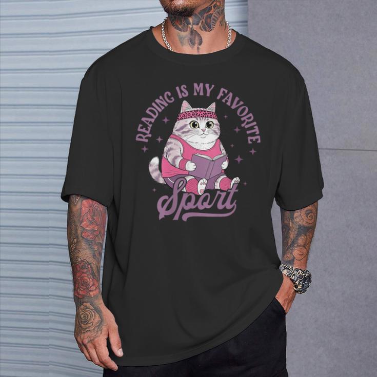 Reading Is My Favorite Sport Bookworm Cat Lover Book-Club T-Shirt Gifts for Him Reading Is My Favorite Sport Bookworm Cat Lover Book-Club T-Shirt Gifts for Him
