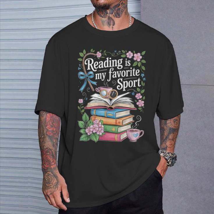 Reading Is My Favorite Sport Reader Book Lovers T-Shirt Gifts for Him
