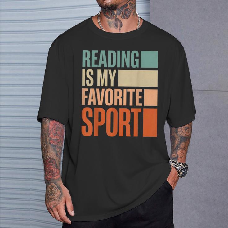 Reading Is My Favorite Sport Reader Book Worm T-Shirt Gifts for Him