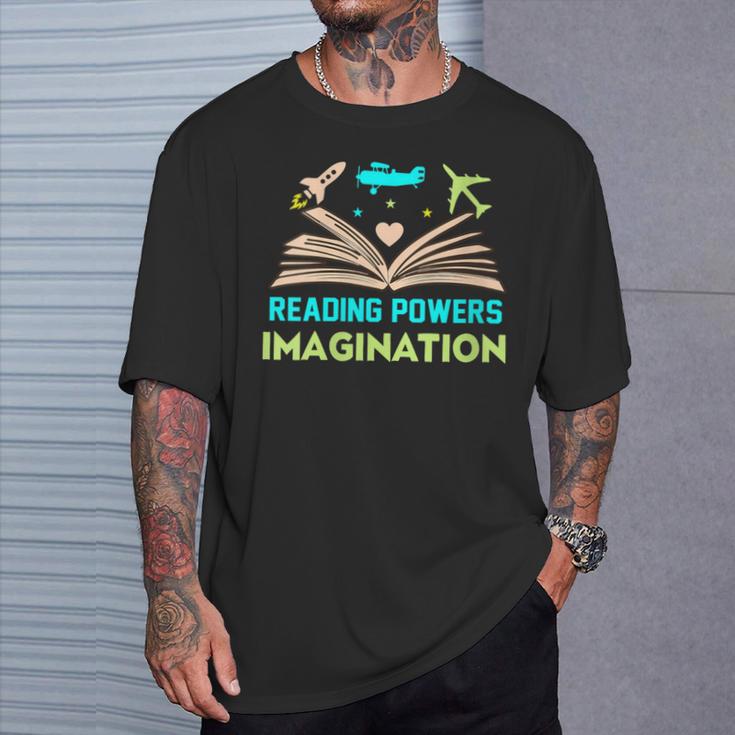 Reading Powers Imagination Book Nerd Reading T-Shirt Gifts for Him
