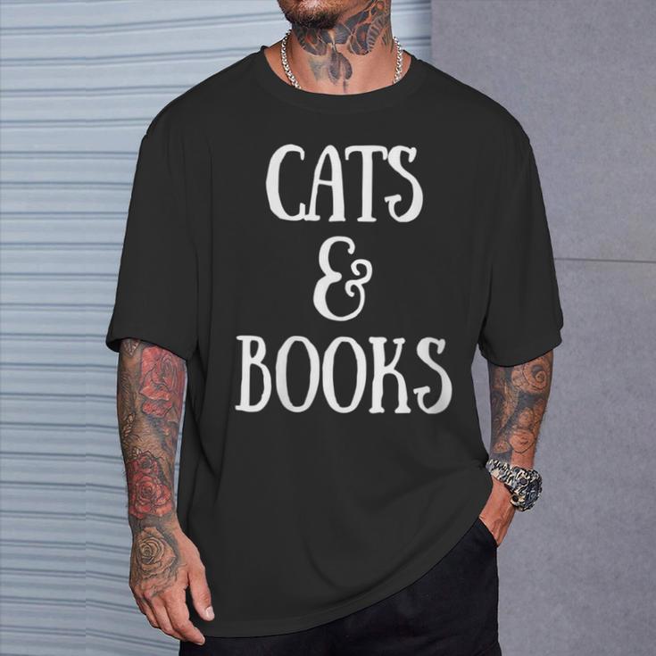 Reading Quote Cats & Books Reader Librarian Cat Mom Kitten T-Shirt Gifts for Him