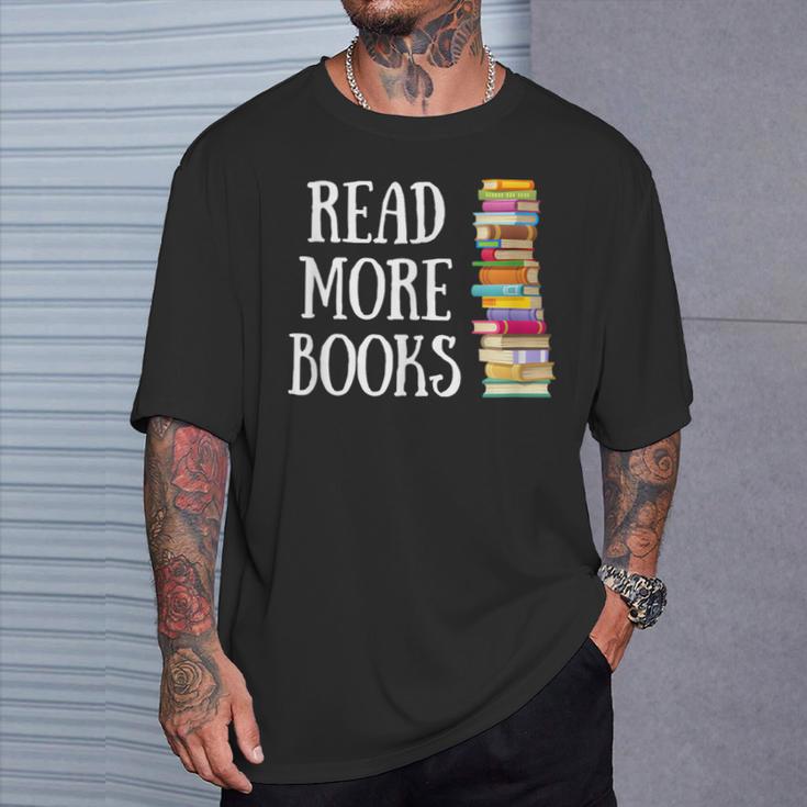 Reading Reader Read More Books Librarian Literature Teacher T-Shirt Gifts for Him