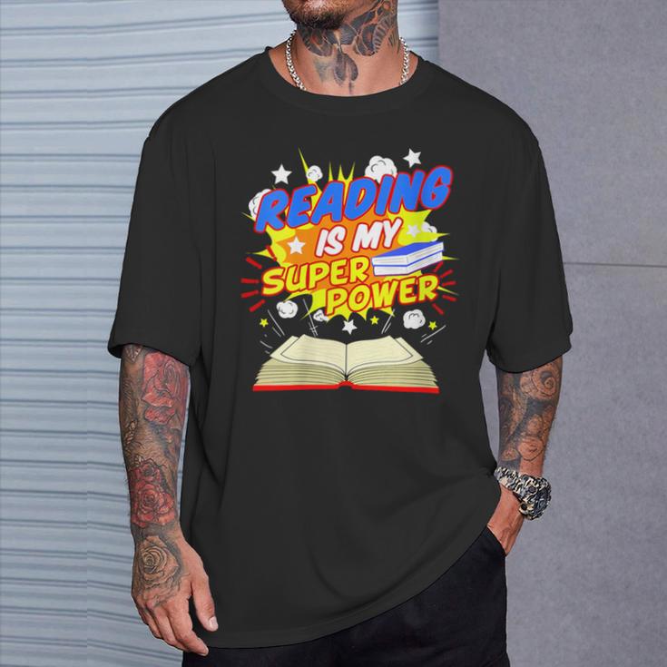 Reading Is My Superpower Comic Book T-Shirt Gifts for Him
