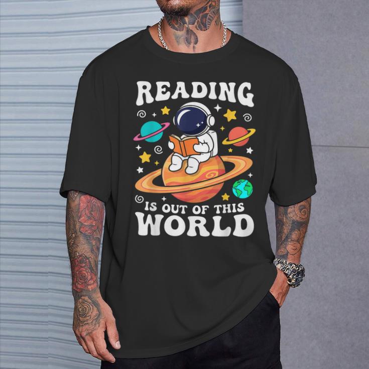 Reading Is Out Of This World Space Books Lover Kids T-Shirt Gifts for Him