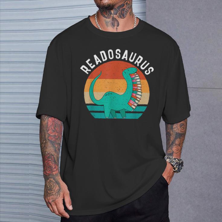 Readosaurus Reading Book Dino Fossils Dinsosaur T-Shirt Gifts for Him