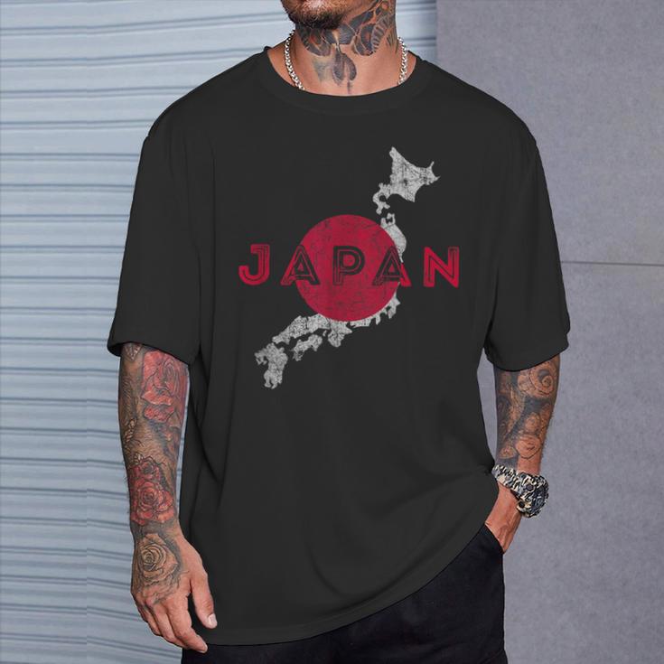 Recuerdo De Bandera Y Mapa Japonés Japón Camiseta unisex Regalos para él