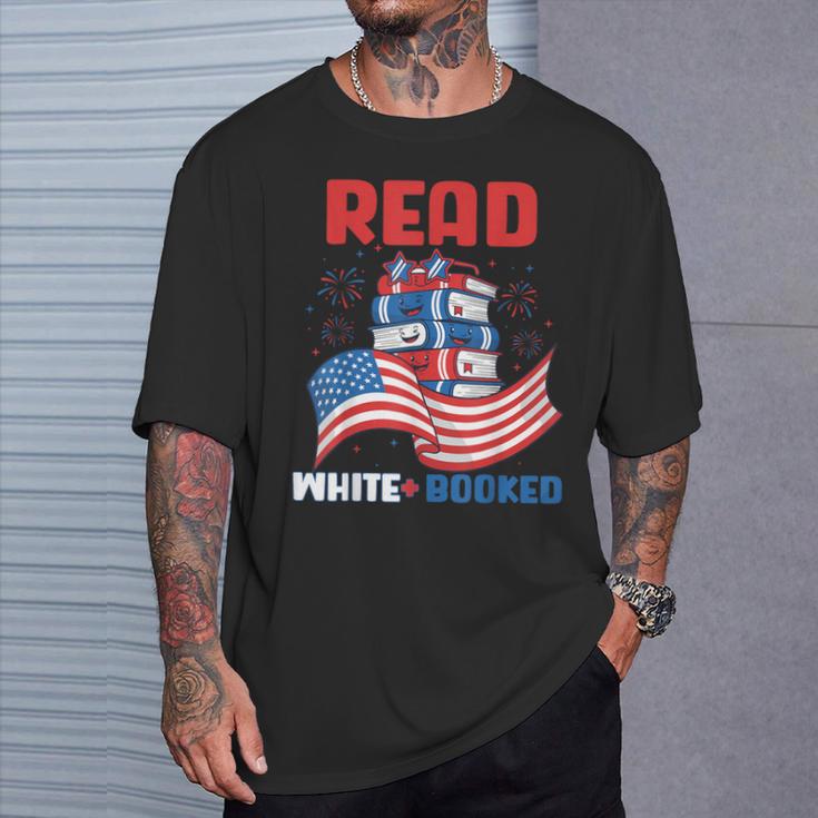 Red And Booked 4th Of July Patriotic Book Lover Art T-Shirt Gifts for Him