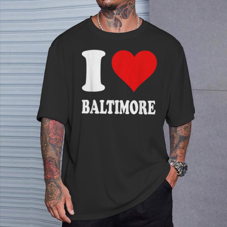 Red Heart I Love Baltimore Tシャツ 彼への贈り物