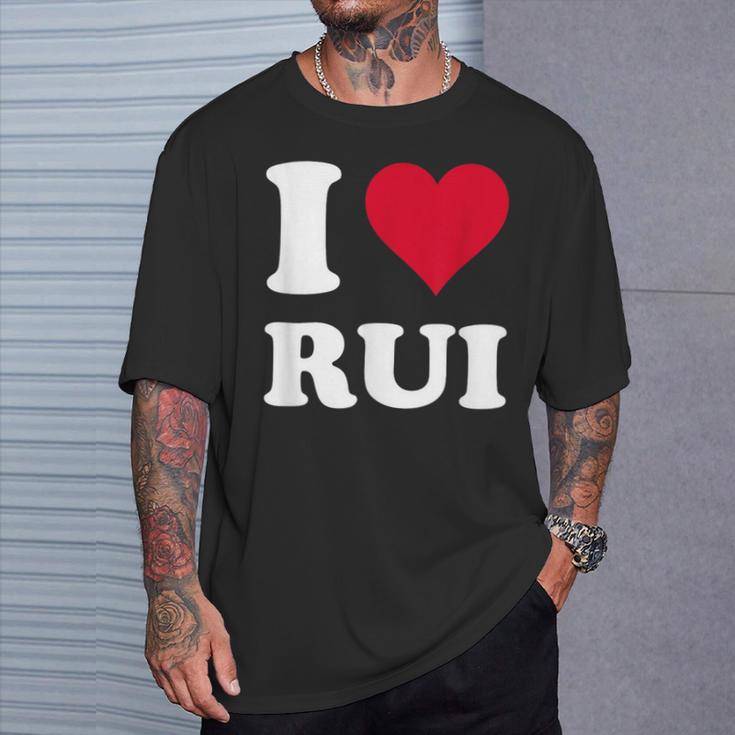 Red Heart I Love Rui Tシャツ 彼への贈り物