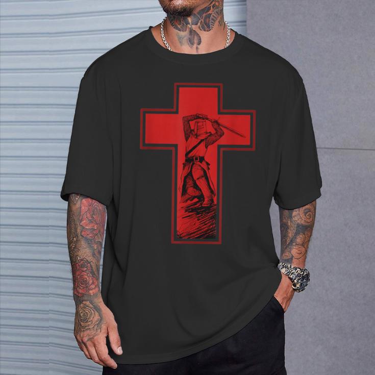 Regalo De Cruz Y Espada De Caballero Templario Camiseta unisex Regalos para él