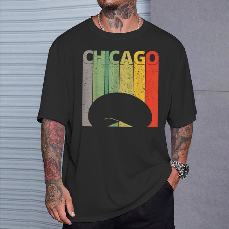 Retro Chicago Intage Chicago Bean Cloud Gate Tシャツ 彼への贈り物