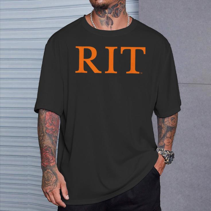 Rochester Institute Of Technology Rit Orange Type Tシャツ 彼への贈り物