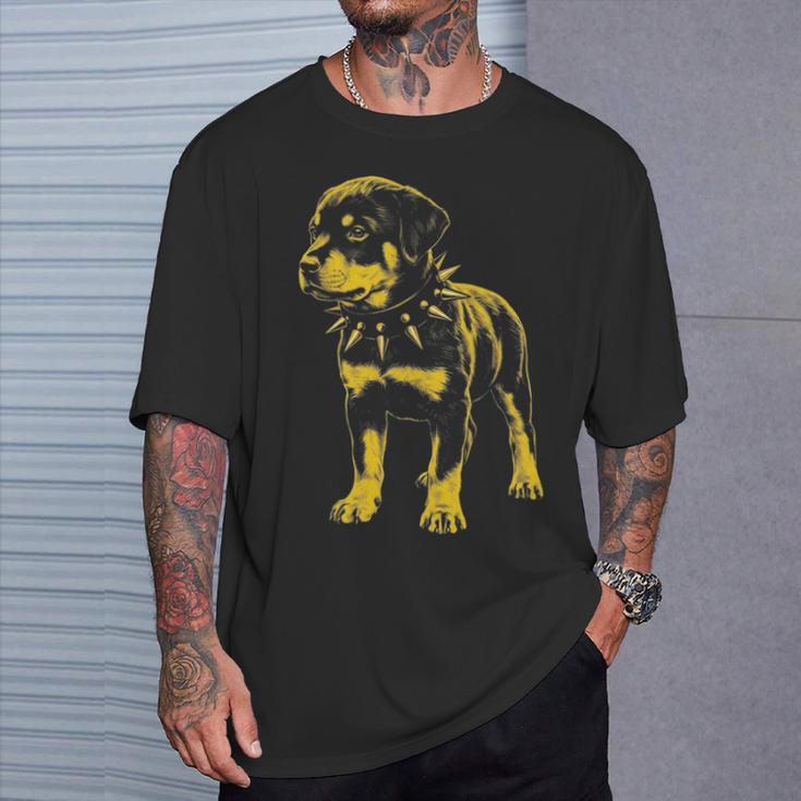 Rocker ロットワイラー パンク メタル ロックンロール ミュージック ドッグ 長袖tシャツ Tシャツ 彼への贈り物