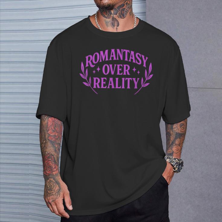 Romantasy Book Reader Aesthetic With Fantasy Feels T-Shirt Gifts for Him