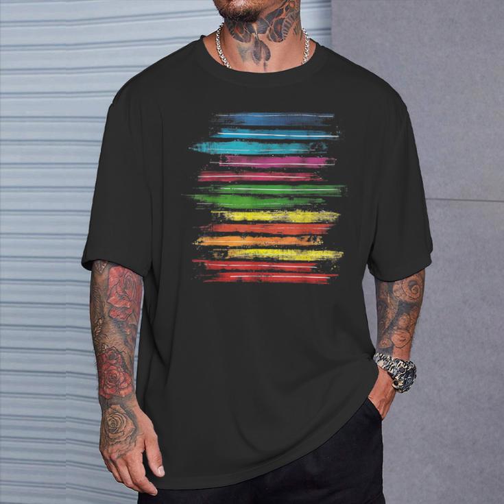 RtY Book Colorful Art Painting Graphic Motif Book Small T-Shirt Gifts for Him