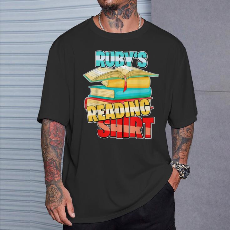 Ruby's Reading Shirt Personalized Book Reading T-Shirt Gifts for Him