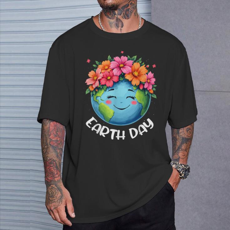 Save Planet Nature Flowers Every Day April 22 Earth Day T-Shirt Gifts for Him