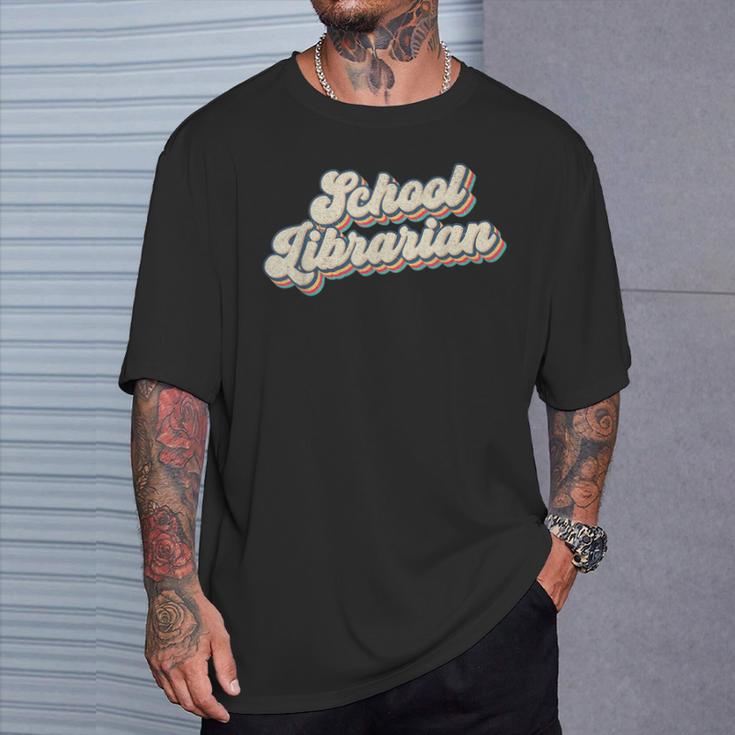 School Librarian Library Worker Bookworm Book Cataloger T-Shirt Gifts for Him