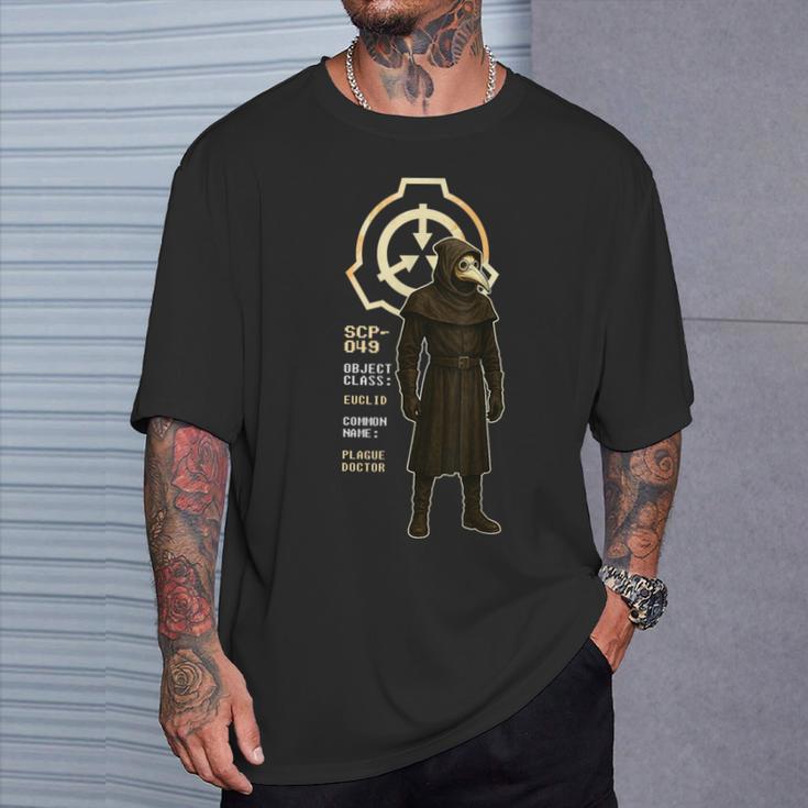 Scp 049 ペスト医師 異常物体封じ込め。 Tシャツ 彼への贈り物