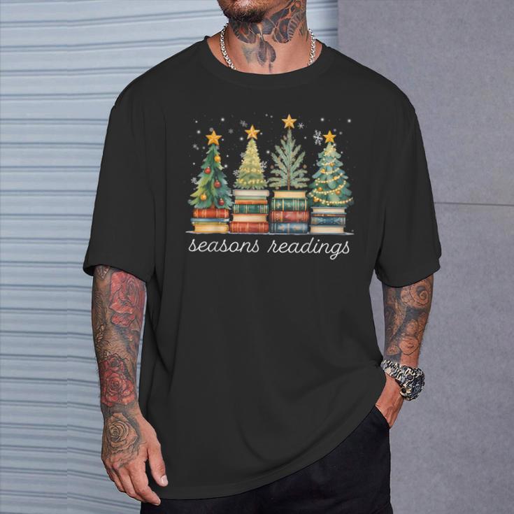 Seasons Readings All Booked For Christmas Book Reading Lover T-Shirt Gifts for Him
