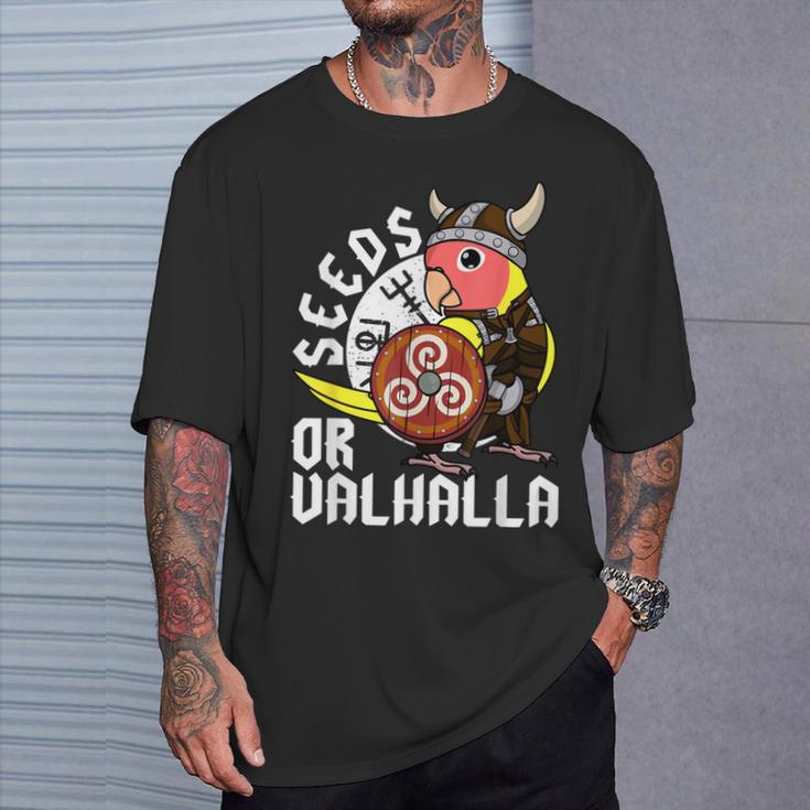 Seeds Oralhalla バイキング オウム 桃の顔 ルティーノ ラブバード Tシャツ 彼への贈り物