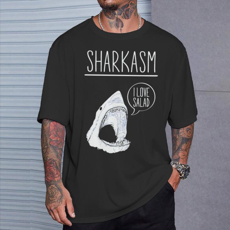 Sharkasm I Lovealad面白い皮肉なシャークスタジオ 長袖tシャツ Tシャツ 彼への贈り物