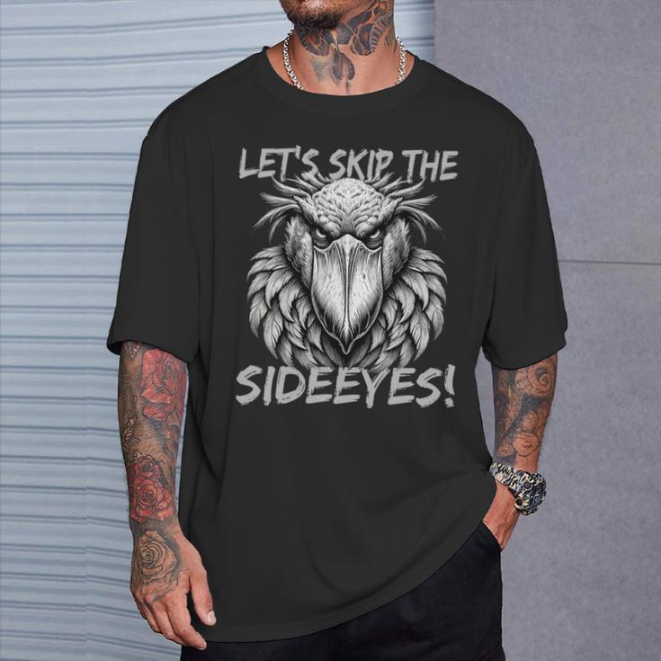 Sideeyes シュービルコウノトリの子育てをスキップしましょう 長袖tシャツ Tシャツ 彼への贈り物