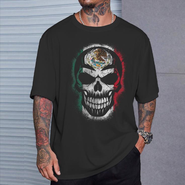 Skull Mexican Flag Mexicopraytyleintage Tシャツ 彼への贈り物