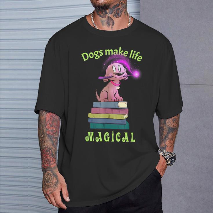Sophie Magic Wand Dog Wizard Books T-Shirt Gifts for Him