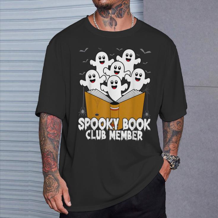 Spooky Book Club Member Halloween Bookish Ghost Lover T-Shirt Gifts for Him
