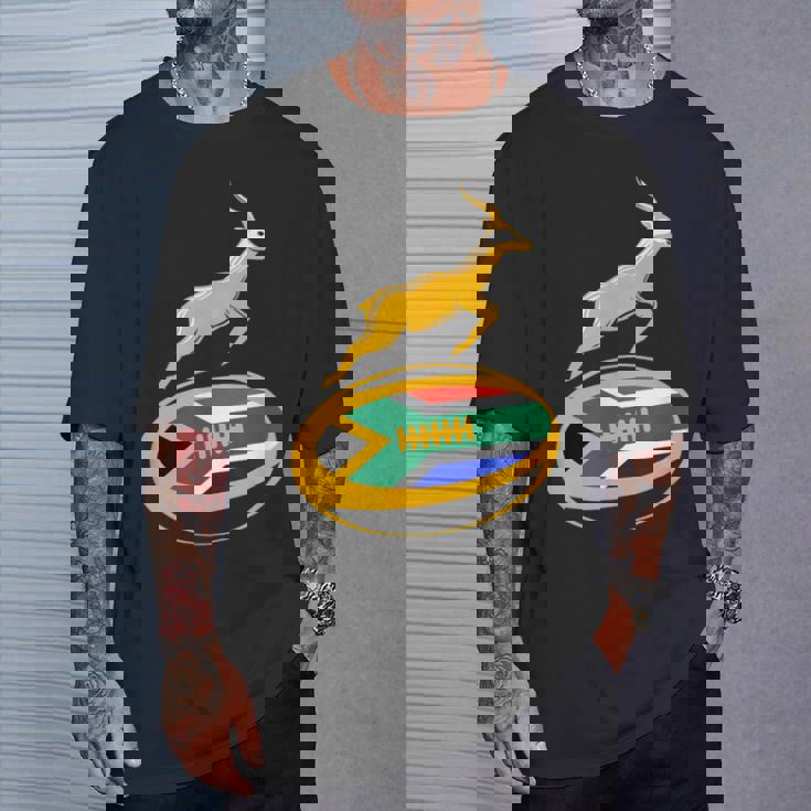 Springbok ラグビーボール & 南アフリカ国旗 メンズ レディース キッズ Tシャツ 彼への贈り物