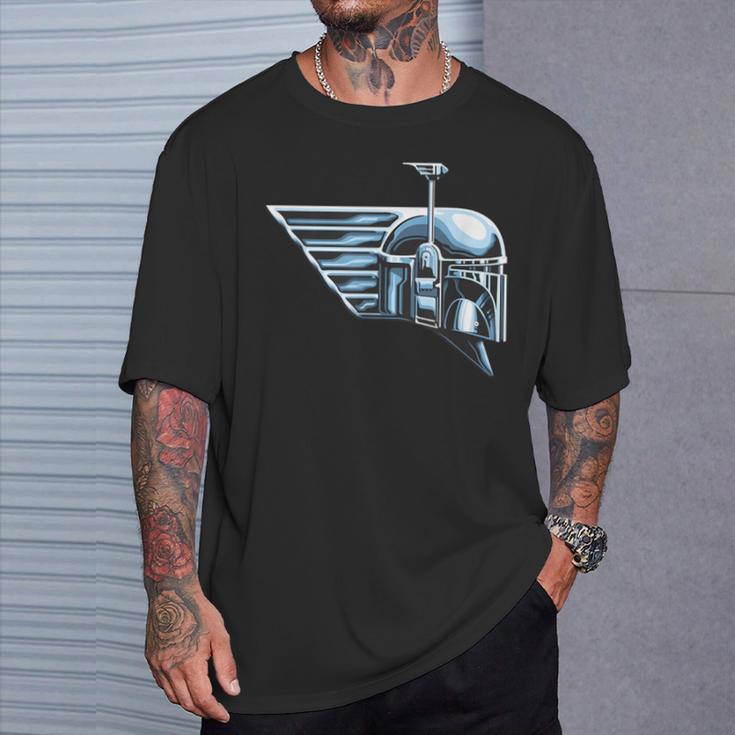 Star Wars The Book Of Boba Fett Chrome Helmet Logo T-Shirt Gifts for Him
