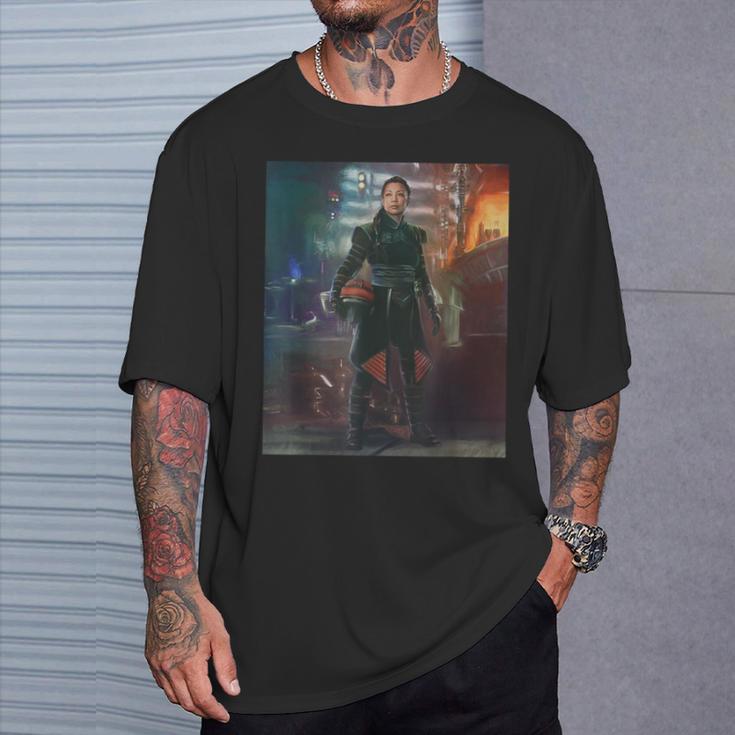 Star Wars The Book Of Boba Fett Fennec Shand Portrait T-Shirt Gifts for Him