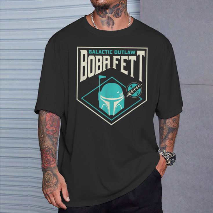 Star Wars The Book Of Boba Fett Galactic Outlaw Badge T-Shirt Gifts for Him