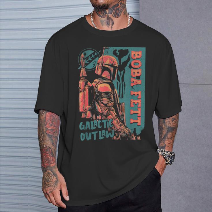 Star Wars The Book Of Boba Fett Galactic Outlaw Poster T-Shirt Gifts for Him
