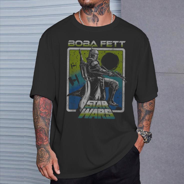 Star Wars The Book Of Boba Fett Galaxy Gradient Portrait T-Shirt Gifts for Him Star Wars The Book Of Boba Fett Galaxy Gradient Portrait T-Shirt Gifts for Him