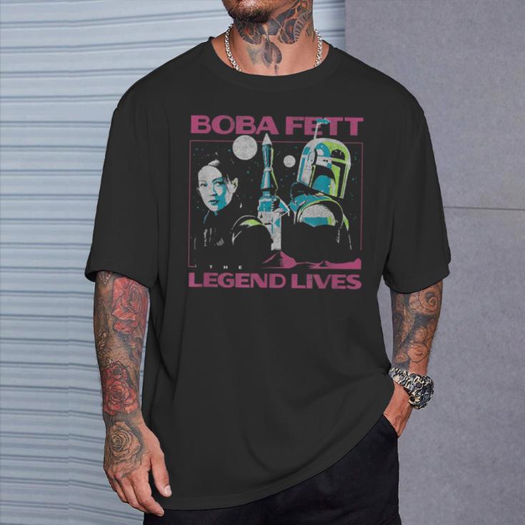 Star Wars The Book Of Boba Fett The Legend Lives Retro T-Shirt Gifts for Him