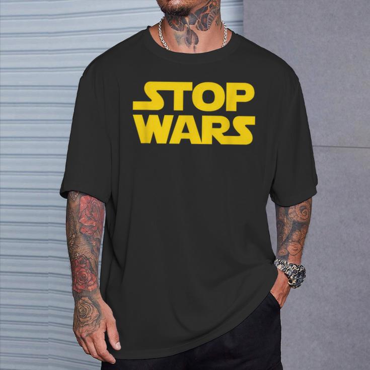 Stop Wars 反戦メッセージ 地球と宇宙の平和 Tシャツ 彼への贈り物