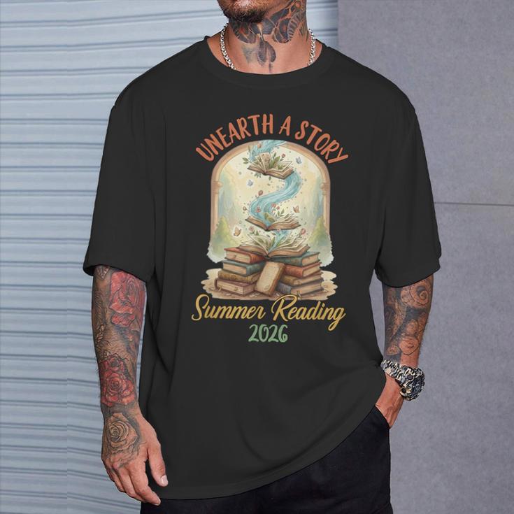 Summer Reading 2026 Book Aesthetic Library Unearth a Story T-Shirt Gifts for Him Summer Reading 2026 Book Aesthetic Library Unearth a Story T-Shirt Gifts for Him