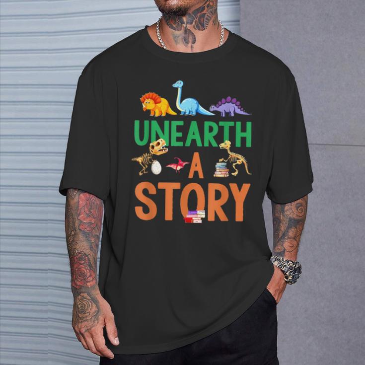 Summer Reading 2026 Dinosaurs Book Lover Unearth A Story T-Shirt Gifts for Him Summer Reading 2026 Dinosaurs Book Lover Unearth A Story T-Shirt Gifts for Him