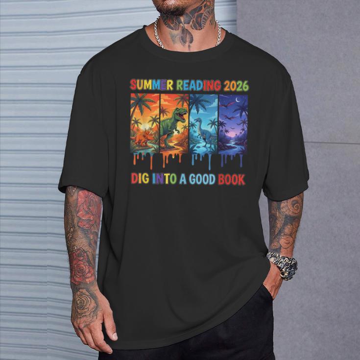 Summer Reading 2026 Unearth A Story Dinosaur Books T-Shirt Gifts for Him Summer Reading 2026 Unearth A Story Dinosaur Books T-Shirt Gifts for Him
