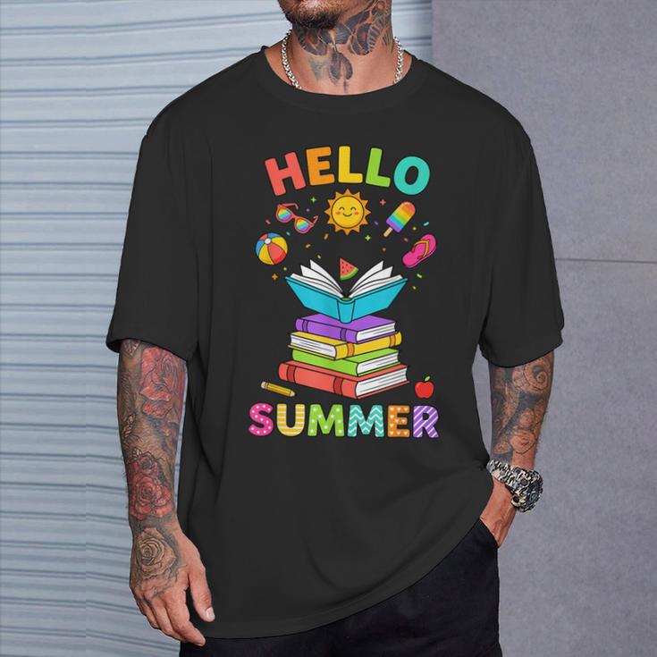 Summer Reading Books Librarian Teacher Last Day Of School T-Shirt Gifts for Him