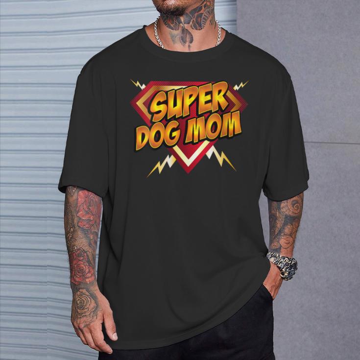 Super Dog Mom Superhero Dog Lover Comic Book Style T-Shirt Gifts for Him