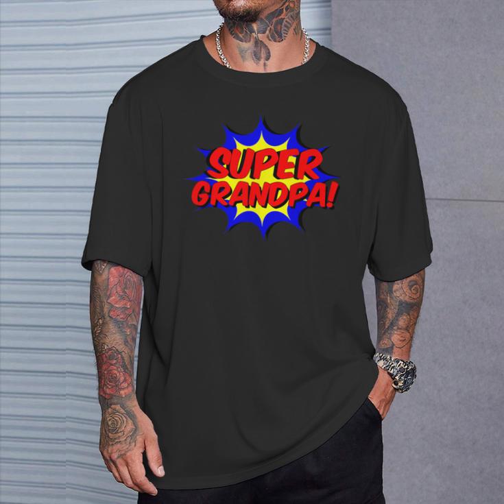 Super Grandpa Comic Book Style Superhero T-Shirt Gifts for Him