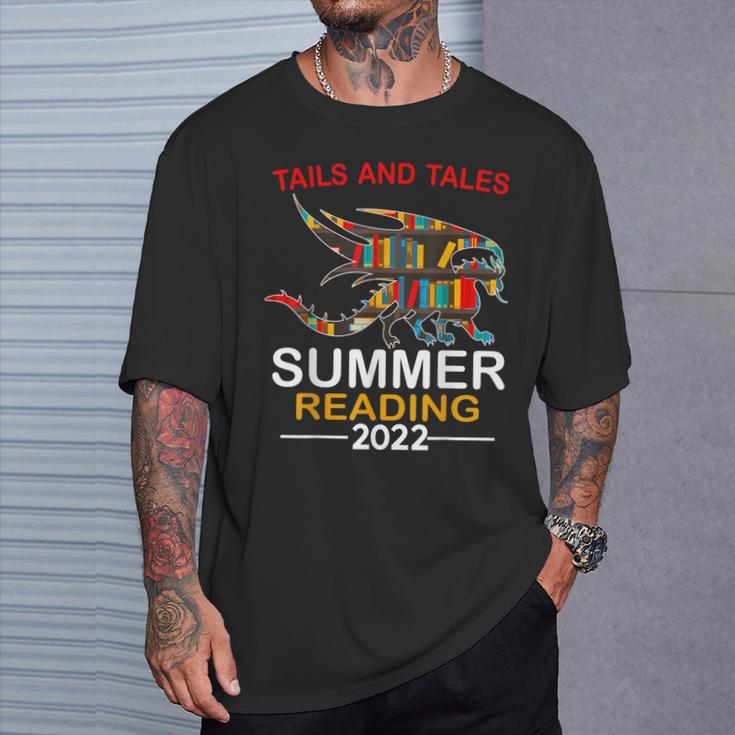 Tails And Tales Summer Reading 2022 Book Reading Teen Dragon T-Shirt Gifts for Him Tails And Tales Summer Reading 2022 Book Reading Teen Dragon T-Shirt Gifts for Him