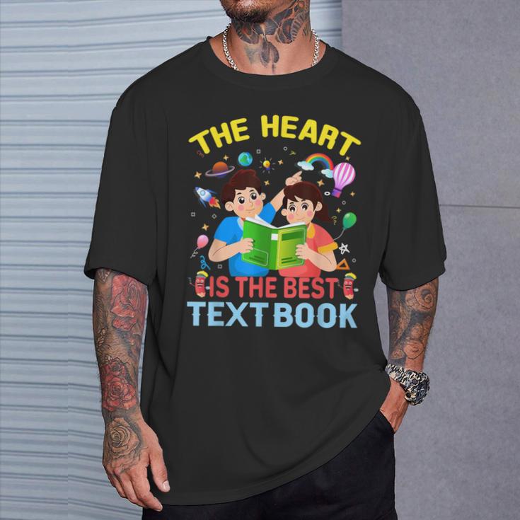 Teacher Heart Text Book For Men Women T-Shirt Gifts for Him Teacher Heart Text Book For Men Women T-Shirt Gifts for Him