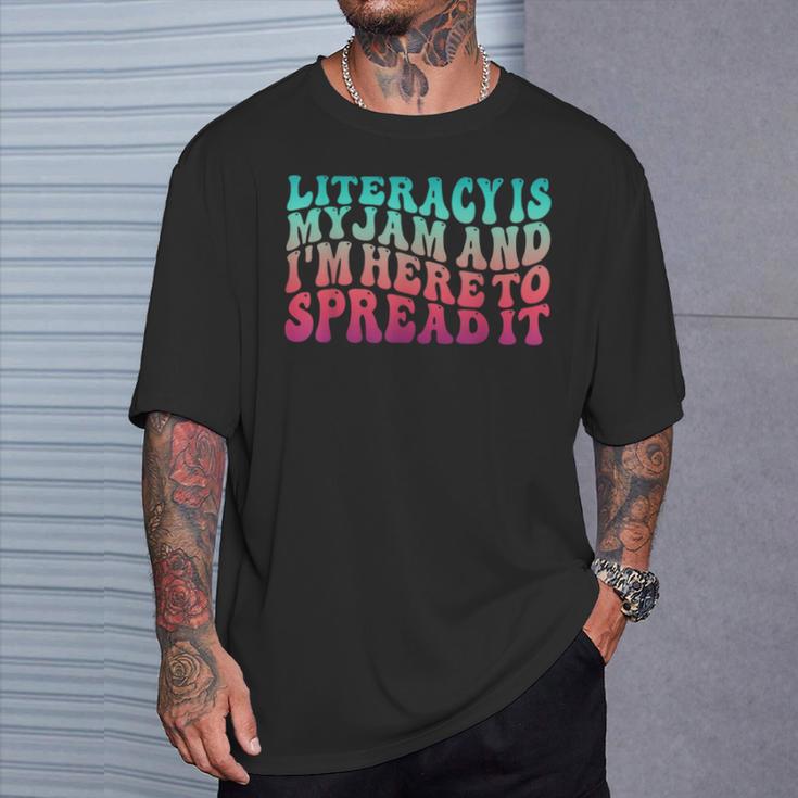 Teaching Pun Literacy Is My Jam Librarian Book Lover Teacher T-Shirt Gifts for Him