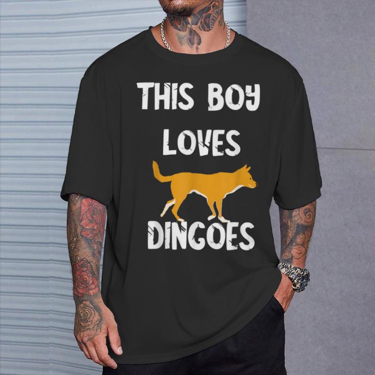 This Boy Loves Dingoes 野生動物 オーストラリアン ディンゴ犬 Tシャツ 彼への贈り物